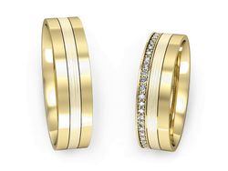 Obrączki z diamentami soczewka żółte 585 - P55150T216zmp
