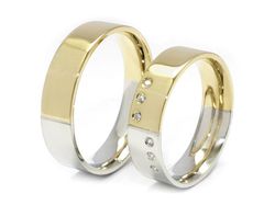 Złote Obrączki z diamentami dwukolorowe złoto - p55155n109z