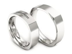 Obrączki z diamentami soczewkowe białe 585 - p55160351b