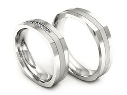 Obrączki z białego złota z diamentami złote - p55160351bms