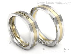 Obrączki z diamentami złoto dwukolorowe 585 - P55160351bzmp