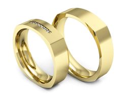 Obrączki z diamentami z żółtego złota 585 - p55160351z