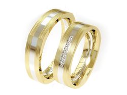 Obrączki z diamentami dwukolorowe złoto 585 - P55160351zbm