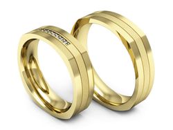 Obrączki z diamentami z żółtego złota 585 - p55160351zms
