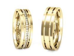 Obrączki z brylantami złote żółte złoto 14k - P55160T101z