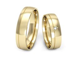 Obrączki z diamentem złote żółte złoto 14k - P55160T104z