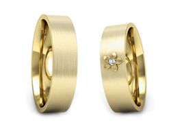 Obrączki z diamentem żółte złoto 585 - P55160T149zmp