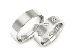 Złote Obrączki z brylantami białe złoto 585 - P55170T81b