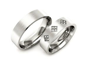 Obrączki ślubne z diamentami z białego złota