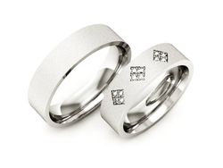 Obrączki z diamentami soczewkowe białe 585 - P55170T81bms