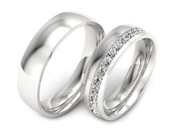 Obrączki złote z brylantami białe złoto 585 - p55180T235b