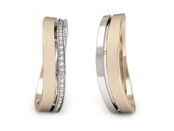 Obrączki z diamentami białe złoto 585 - P58145T67bcms