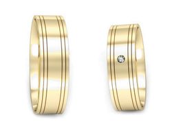 Obrączki z diamentem złote żółte złoto 14k - P60130112z