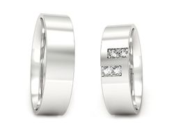 Złote Obrączki z brylantami białe złoto 585 - P60130T64B