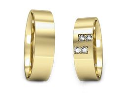 Obrączki z brylantami złote żółte złoto 14k - P60130T64Z