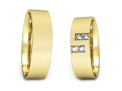 Obrączki z diamentami złote żółte złoto 14k - p60130T64zms
