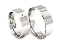 Obrączki z brylantem soczewkowe białe 585 - P601318T171b