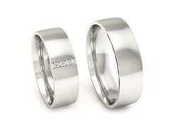 Złote Obrączki z diamentami białe złoto 585 - P60150504B