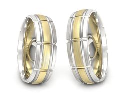 Obrączki biało żółte złoto obrączki złote - P60160233bz