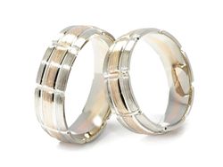 Obrączki biało różowe złoto obrączki złote - p60160233cz