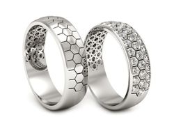 Obrączki z diamentami białe złoto 585 - P60160T144b