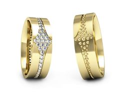 Obrączki z brylantami złote żółte złoto 14k - P60160T176z