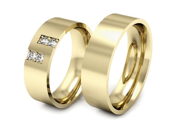 Obrączki z brylantami złote żółte złoto 14k - P60160T45Z