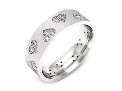 Pierscionek Obrączka z brylantami białe złoto - P60160TP1bms