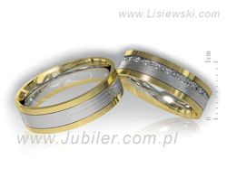 Złote Obrączki z diamentami dwukolorowe złoto - P60175T2