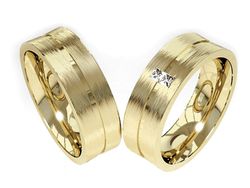 Obrączki z diamentami złote żółte złoto 14k - P60175T39z