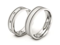 Obrączki z diamentami złote białe złoto 585 - P60180T169bms