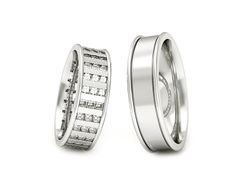 Złote Obrączki z brylantami białe złoto 585 - P60180T44b