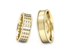 Obrączki z brylantami złote żółte złoto 14k - P60180T44z