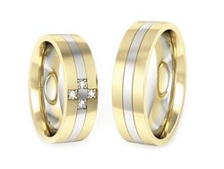 Obrączki z diamentami złoto żółte białe - P60180T85zb
