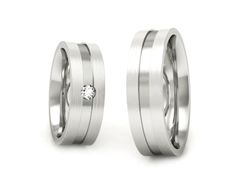 Złote Obrączki z diamentem białe złoto 585 - P60185T13