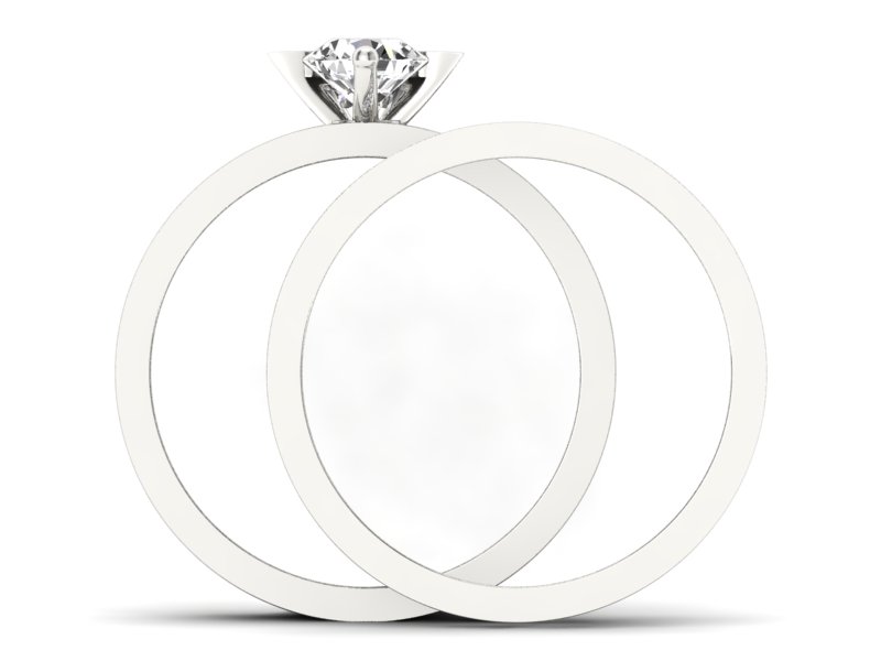 Złoty pierścionek z diamentem i brylantami - P62145T32b - 2