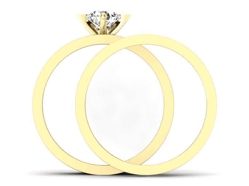 Pierścionek z diamentami żółte złoto - P62145T32z - 2