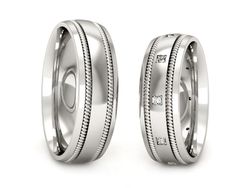 Złote Obrączki z diamentami Obrączki złoto 585 - P64200T151b