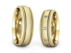 Złote Obrączki z diamentami złoto 585 - P64200T151zms