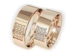 Obrączki z diamentami złote różowe złoto 585 - P70170T17c