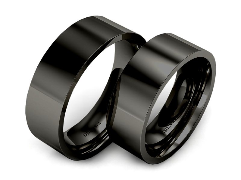 Obrączki czarne złoto obrączki klasyczne 585 - P70180t237cz - 1