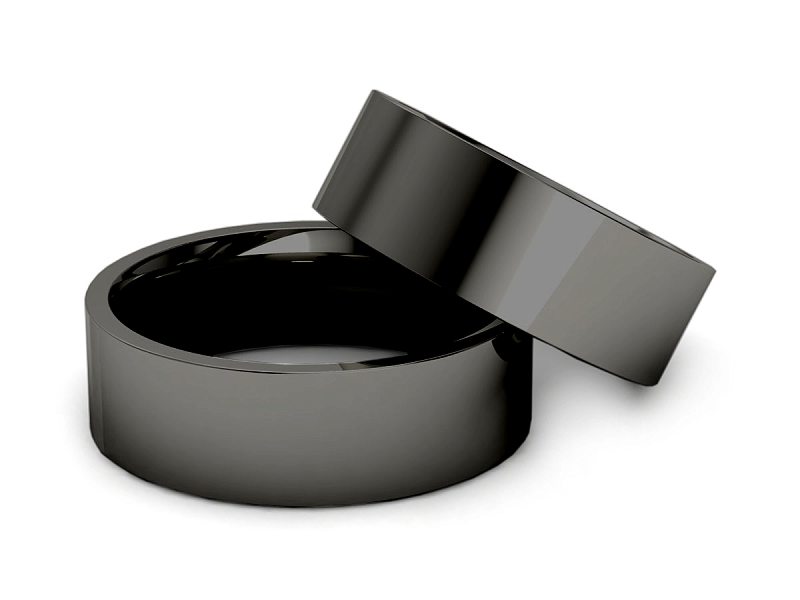 Obrączki czarne złoto obrączki klasyczne 585 - P70180t237cz - 2