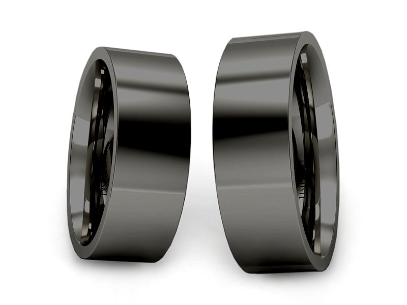 Obrączki czarne złoto obrączki klasyczne 585 - P70180t237cz - 3