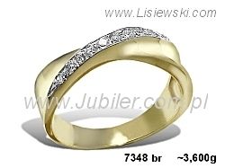Złoty Pierścionek z cyrkoniami żółte złoto 585 - p7248_3