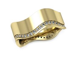 Obrączka z brylantami żółte złoto próba 585 - P84170T86z