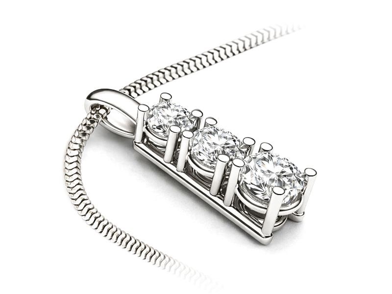 Złota zawieszka z brylantami z białego złota - ru9024b - 1