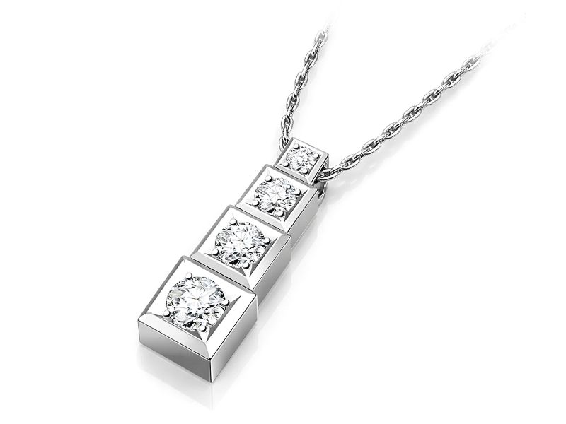 Złota zawieszka z brylantami z białego złota - ru9026b - 1