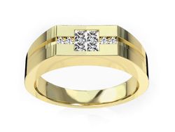 Sygnet męski złoty żółte złoto z diamentami - S15092Z