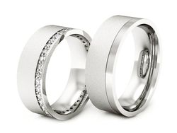 Złote Obrączki z brylantami białe złoto 585 - s300bm