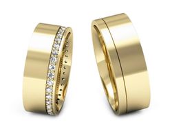 Złote Obrączki z brylantami żółte złoto 14k - s300z